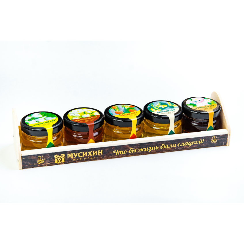 Подарочный набор мёда 5 вкусов Медовая палитра